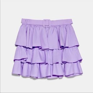 Zara purple ruffle skirt NWT.